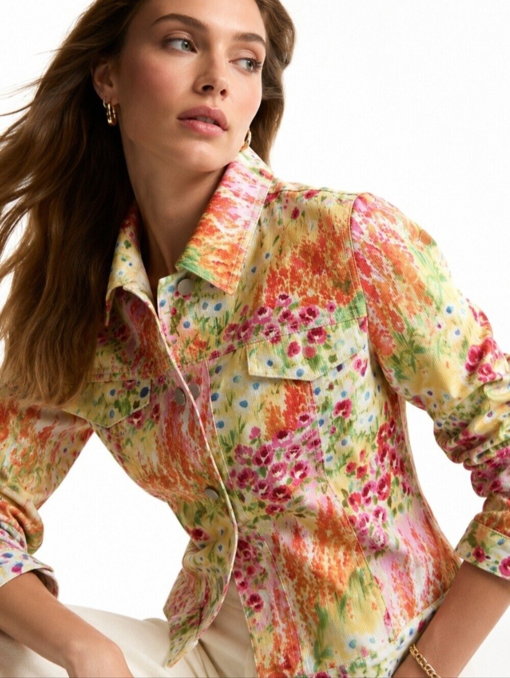 Bernard Zins Vintage S Floral Jacket Made In France French Girl Quiet Luxury